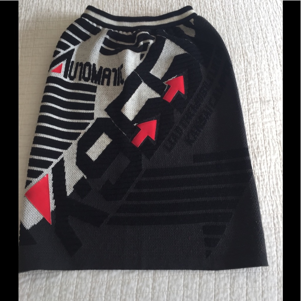 VTG Kansai Yamamoto Kansai O2 wool knit “Speedway Intarsia” wool knit skirt